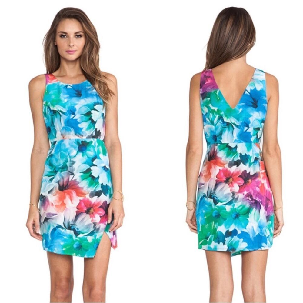 Yumi Kim Vibrant Floral Tank Mini Dress in Blue, Green, Pink